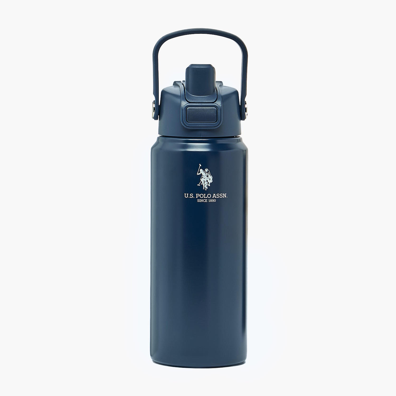US POLO ASSN. Solid Stainless Steel Water Bottle with Spout and Handle - 720 ml-school-waterbottles-image-1