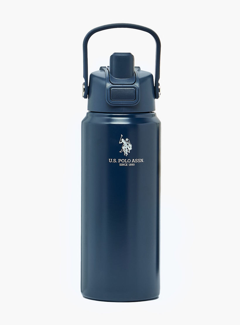 US POLO ASSN. Solid Stainless Steel Water Bottle with Spout and Handle - 720 ml-school-waterbottles-image-1