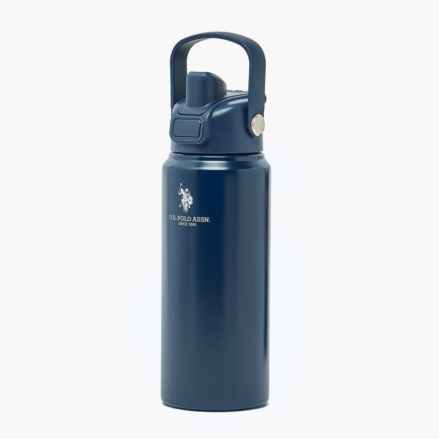 US POLO ASSN. Solid Stainless Steel Water Bottle with Spout and Handle - 720 ml-school-waterbottles-image-3