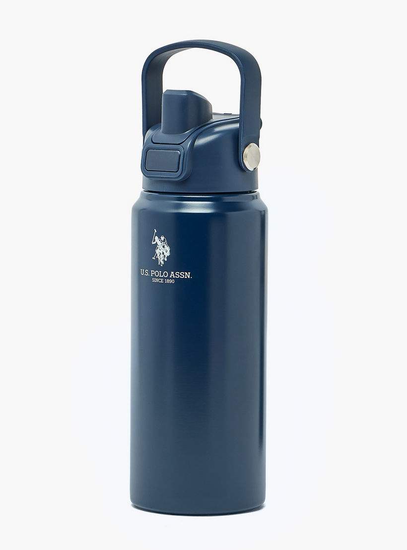 US POLO ASSN. Solid Stainless Steel Water Bottle with Spout and Handle - 720 ml-school-waterbottles-image-3