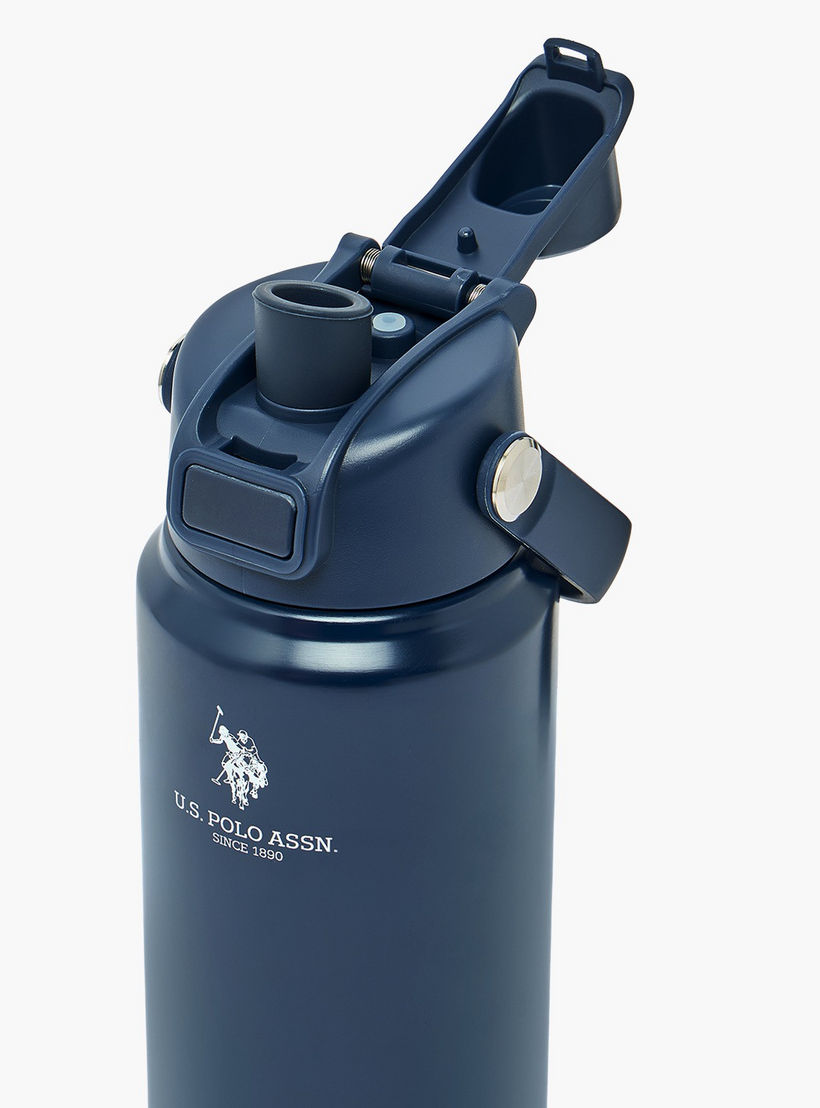 US POLO ASSN. Solid Stainless Steel Water Bottle with Spout and Handle - 720 ml-school-waterbottles-image-6