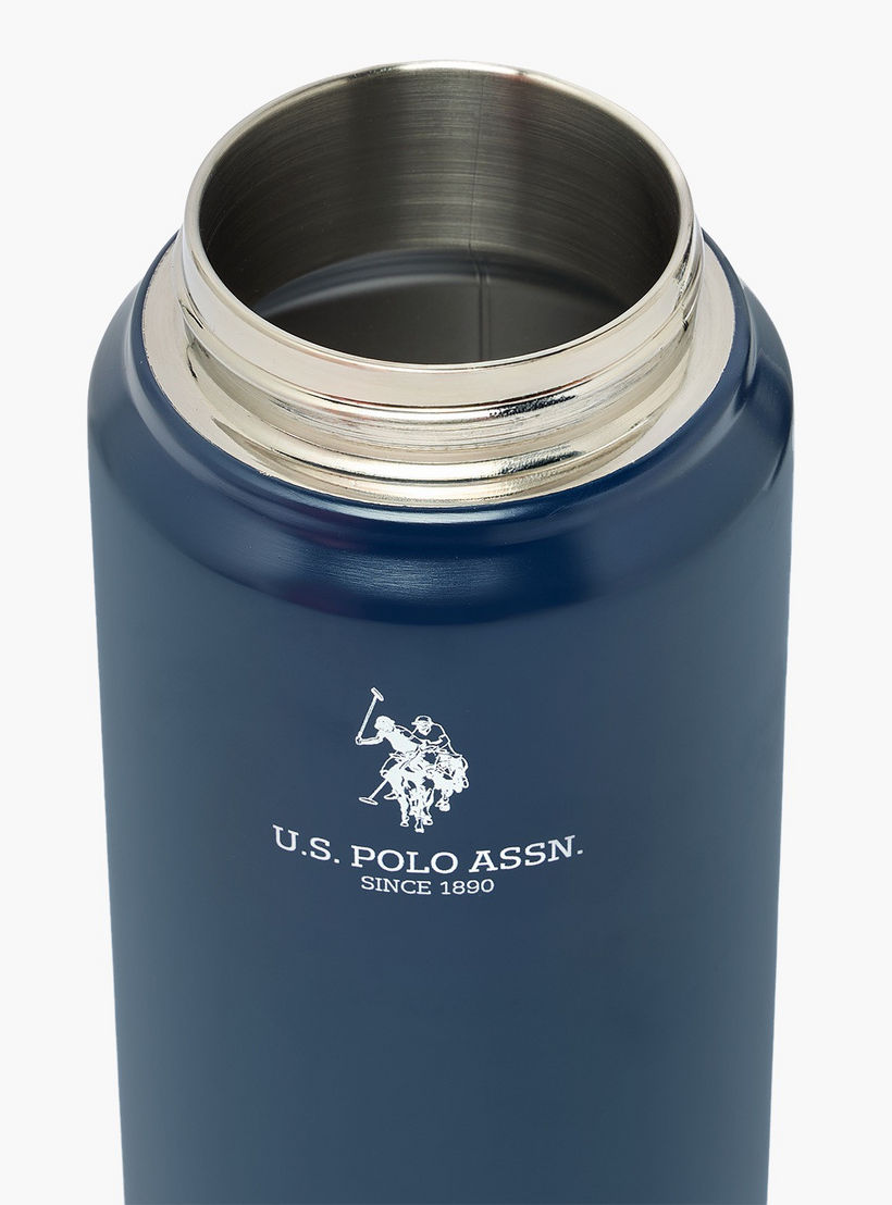 US POLO ASSN. Solid Stainless Steel Water Bottle with Spout and Handle - 720 ml-school-waterbottles-image-7