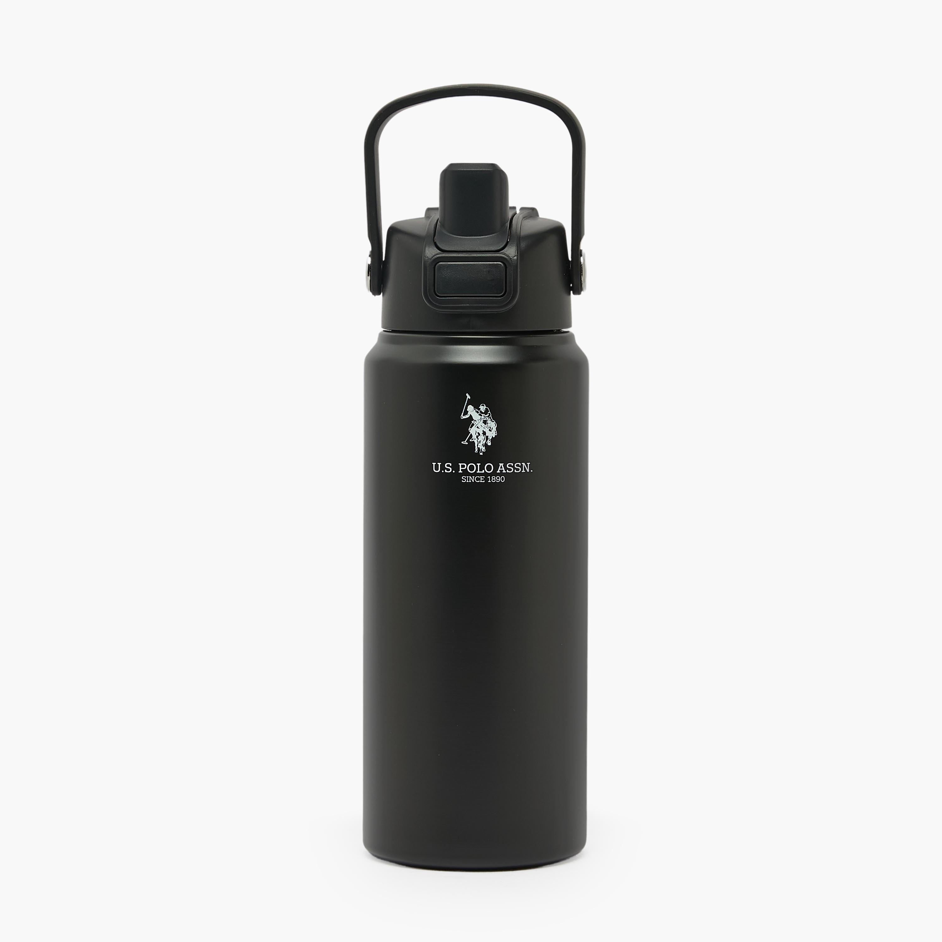 US POLO ASSN. Solid Stainless Steel Water Bottle with Spout and Handle - 720 ml-school-waterbottles-image-1
