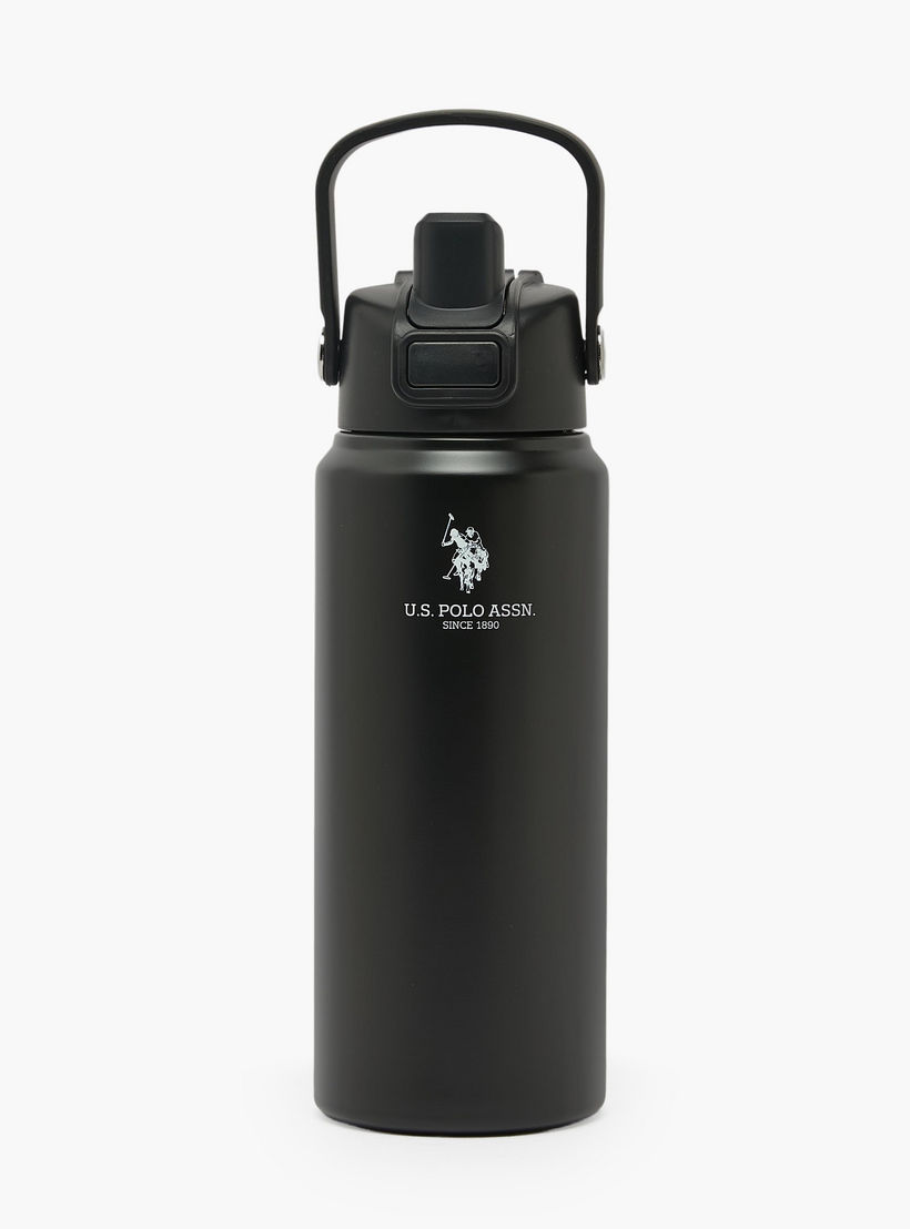 US POLO ASSN. Solid Stainless Steel Water Bottle with Spout and Handle - 720 ml-school-waterbottles-image-1
