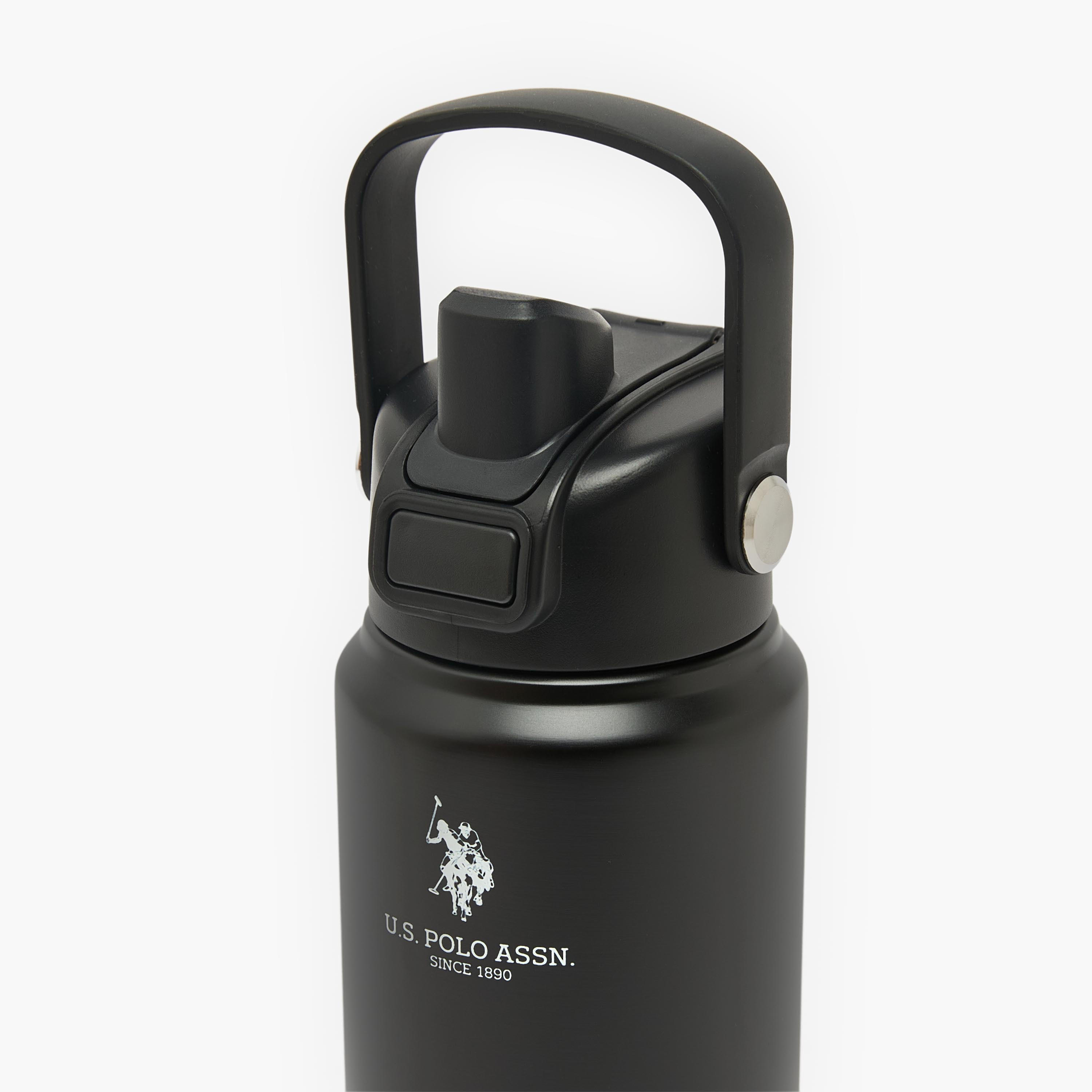 US POLO ASSN. Solid Stainless Steel Water Bottle with Spout and Handle - 720 ml-school-waterbottles-image-4