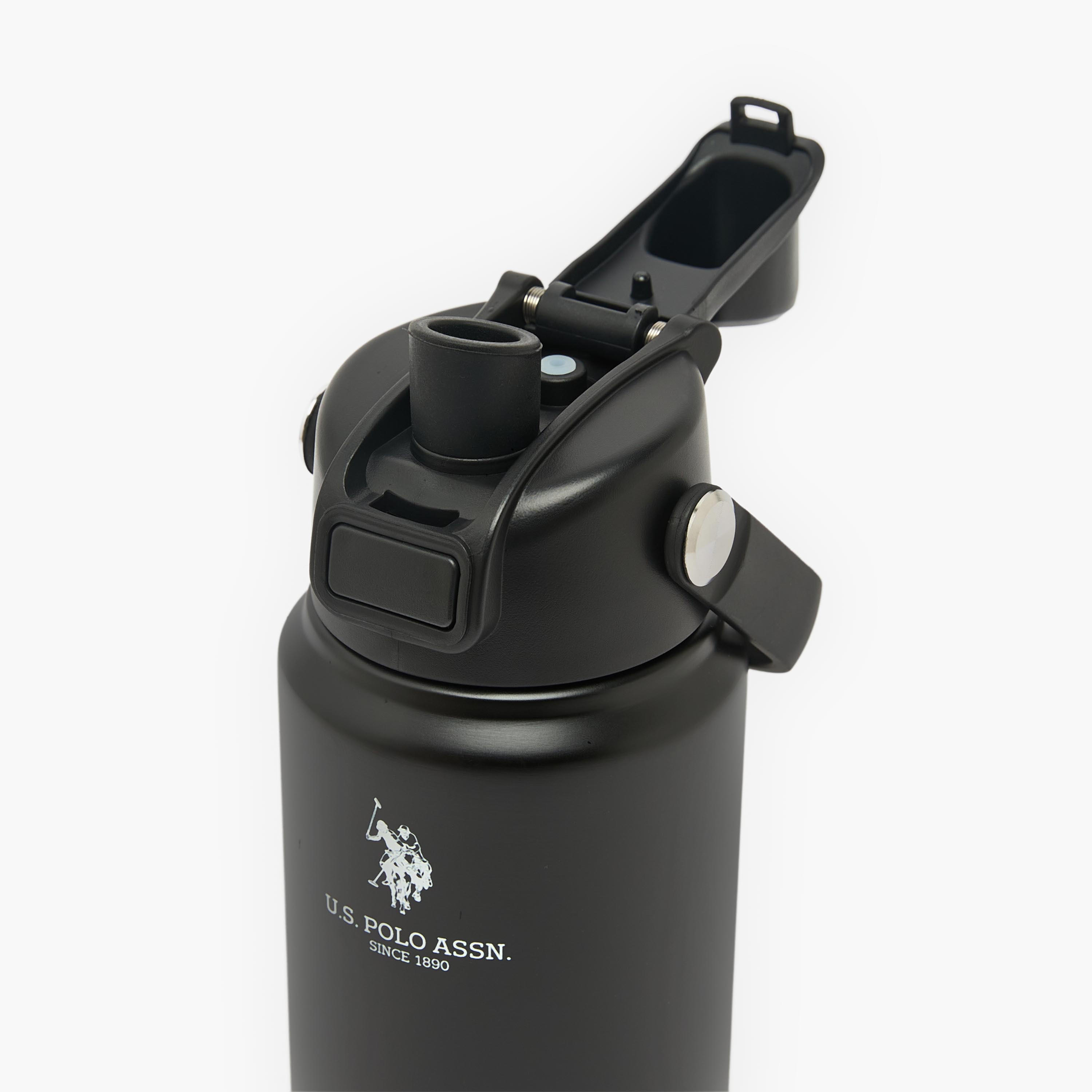 US POLO ASSN. Solid Stainless Steel Water Bottle with Spout and Handle - 720 ml-school-waterbottles-image-5