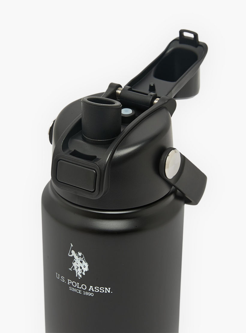 US POLO ASSN. Solid Stainless Steel Water Bottle with Spout and Handle - 720 ml-school-waterbottles-image-5