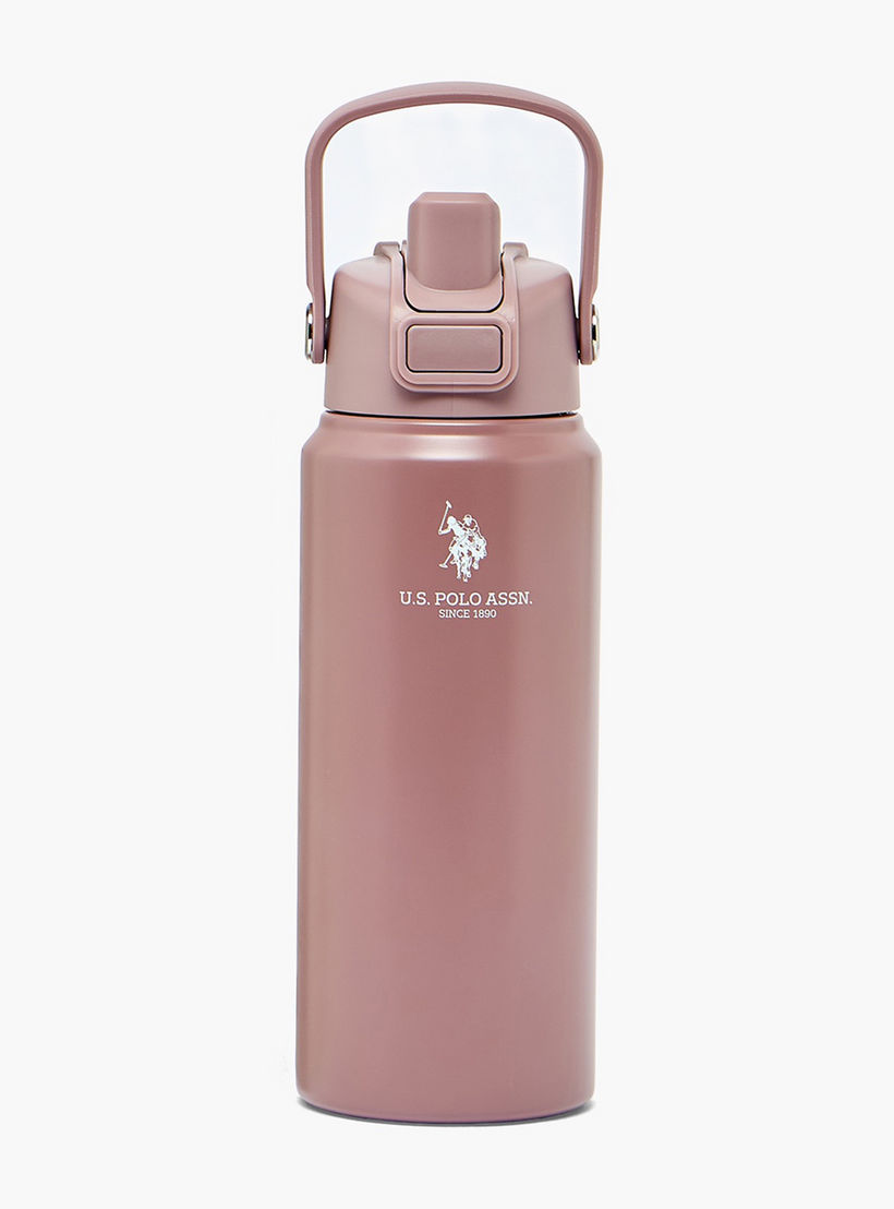 US POLO ASSN. Solid Stainless Steel Water Bottle with Spout and Handle - 720 ml-school-waterbottles-image-1