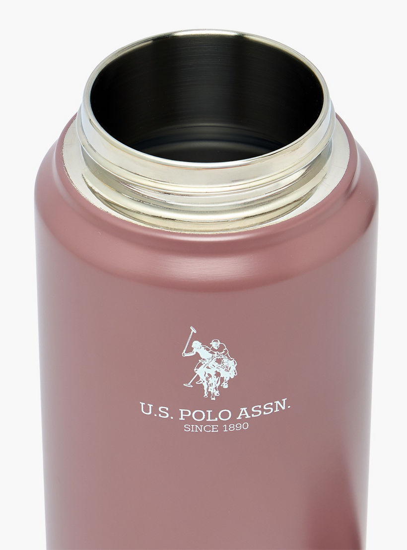 US POLO ASSN. Solid Stainless Steel Water Bottle with Spout and Handle - 720 ml-school-waterbottles-image-5