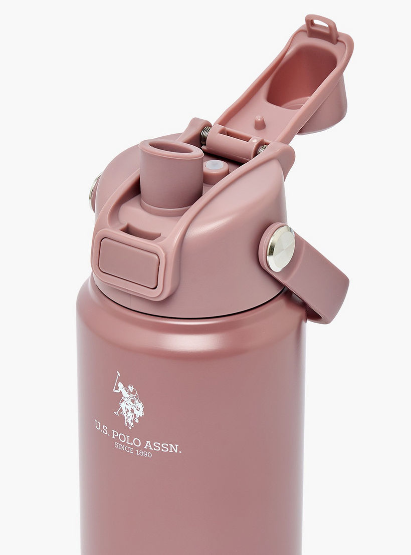 US POLO ASSN. Solid Stainless Steel Water Bottle with Spout and Handle - 720 ml-school-waterbottles-image-6