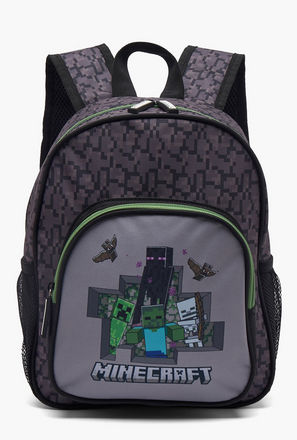 Minecraft Pixelated Print School Backpack for Boys 13 Years+ with Padded Shoulder Straps-school-image-1