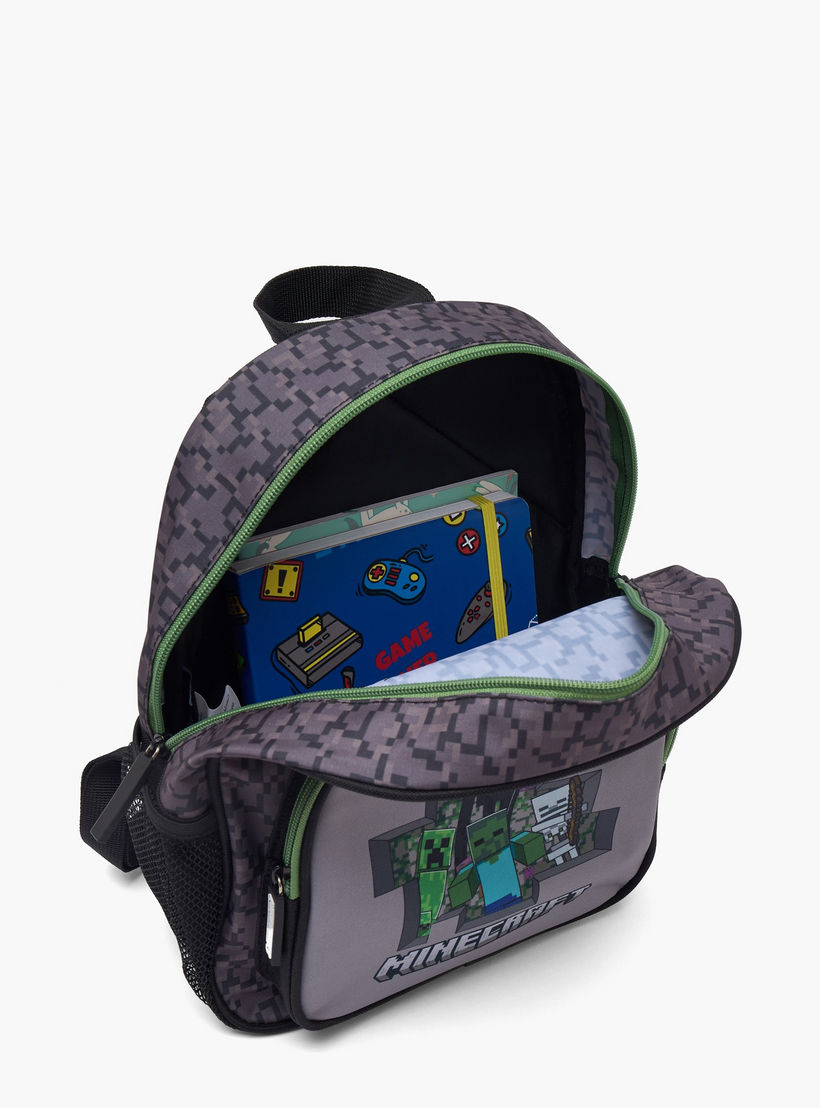 Minecraft Pixelated Print School Backpack for Boys 13 Years+ with Padded Shoulder Straps-boys-accessories-bagsandbackpacks-image-5
