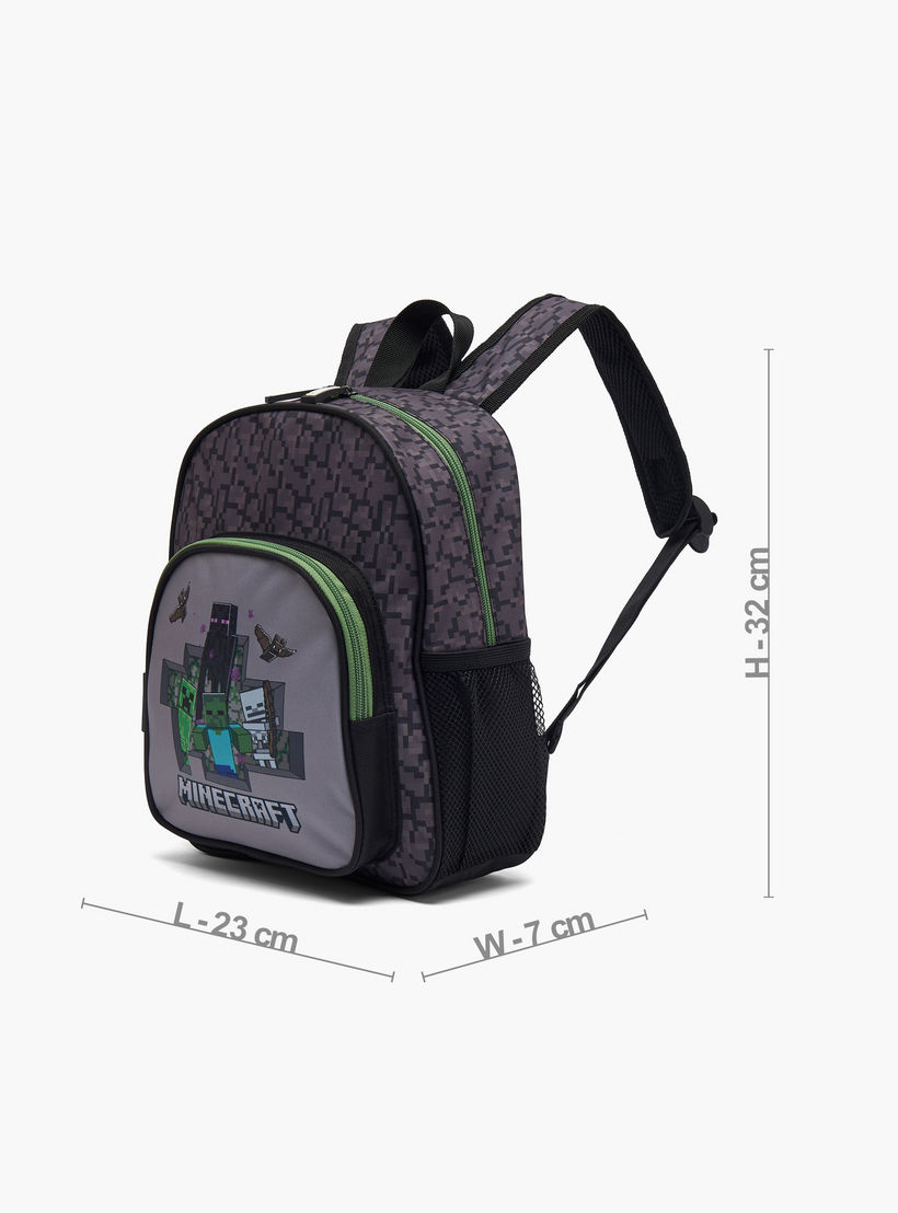 Minecraft Pixelated Print School Backpack for Boys 13 Years+ with Padded Shoulder Straps-boys-accessories-bagsandbackpacks-image-6