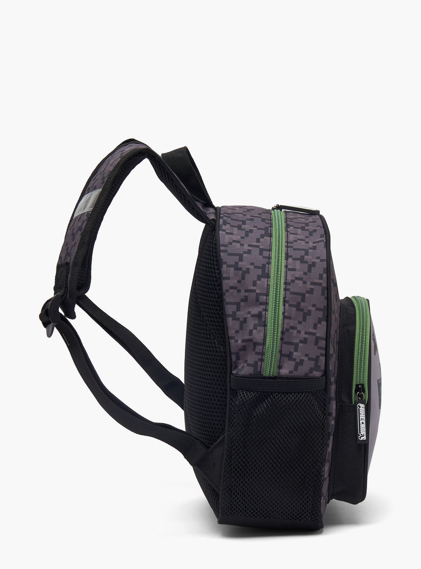 Minecraft Pixelated Print School Backpack for Boys 13 Years+ with Padded Shoulder Straps-boys-accessories-bagsandbackpacks-image-7