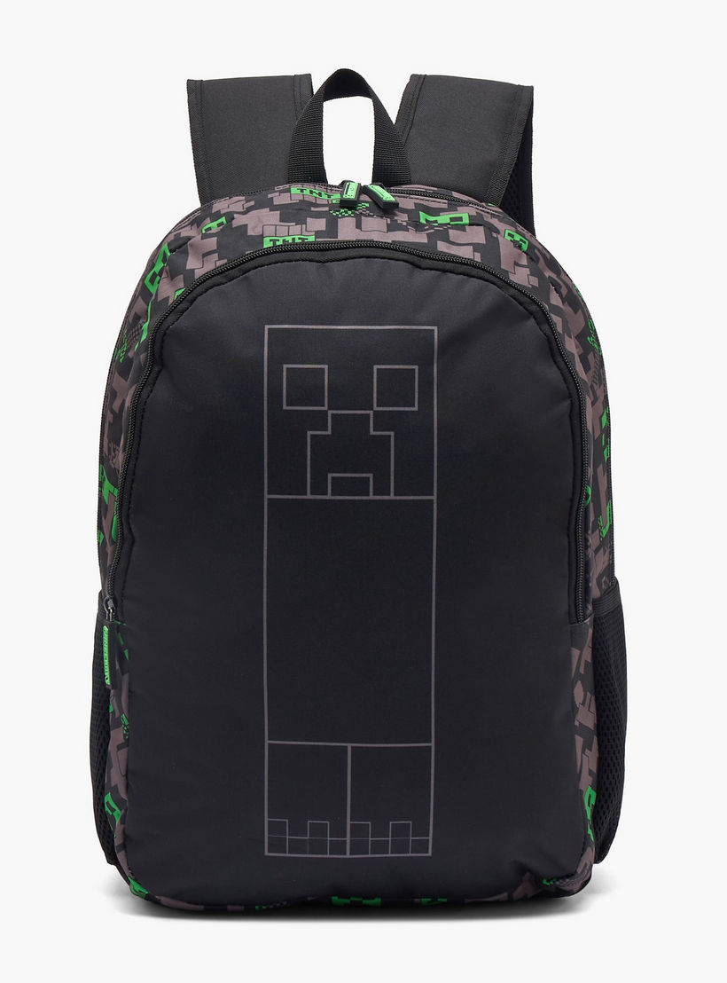 Minecraft Pixelated Print Backpack for Boys 13 Years+ with Padded Shoulder Straps-boys-accessories-bagsandbackpacks-image-1