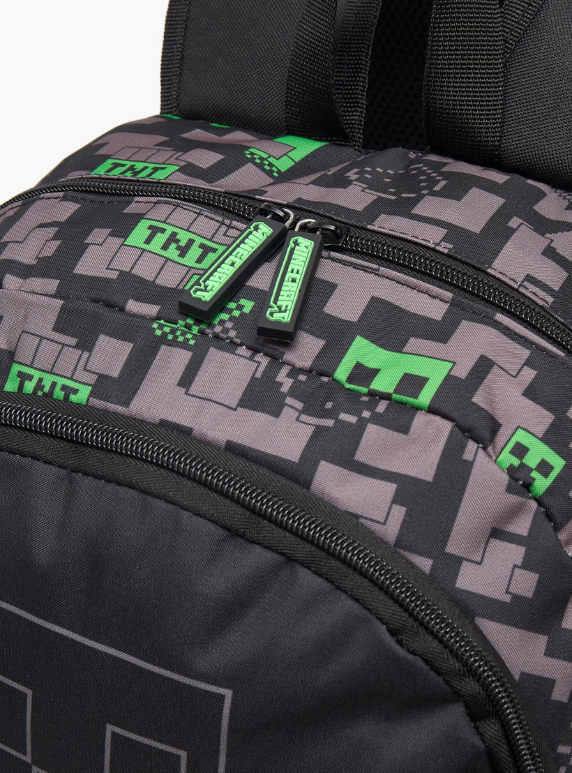 Minecraft Pixelated Print Backpack for Boys 13 Years+ with Padded Shoulder Straps-boys-accessories-bagsandbackpacks-image-3