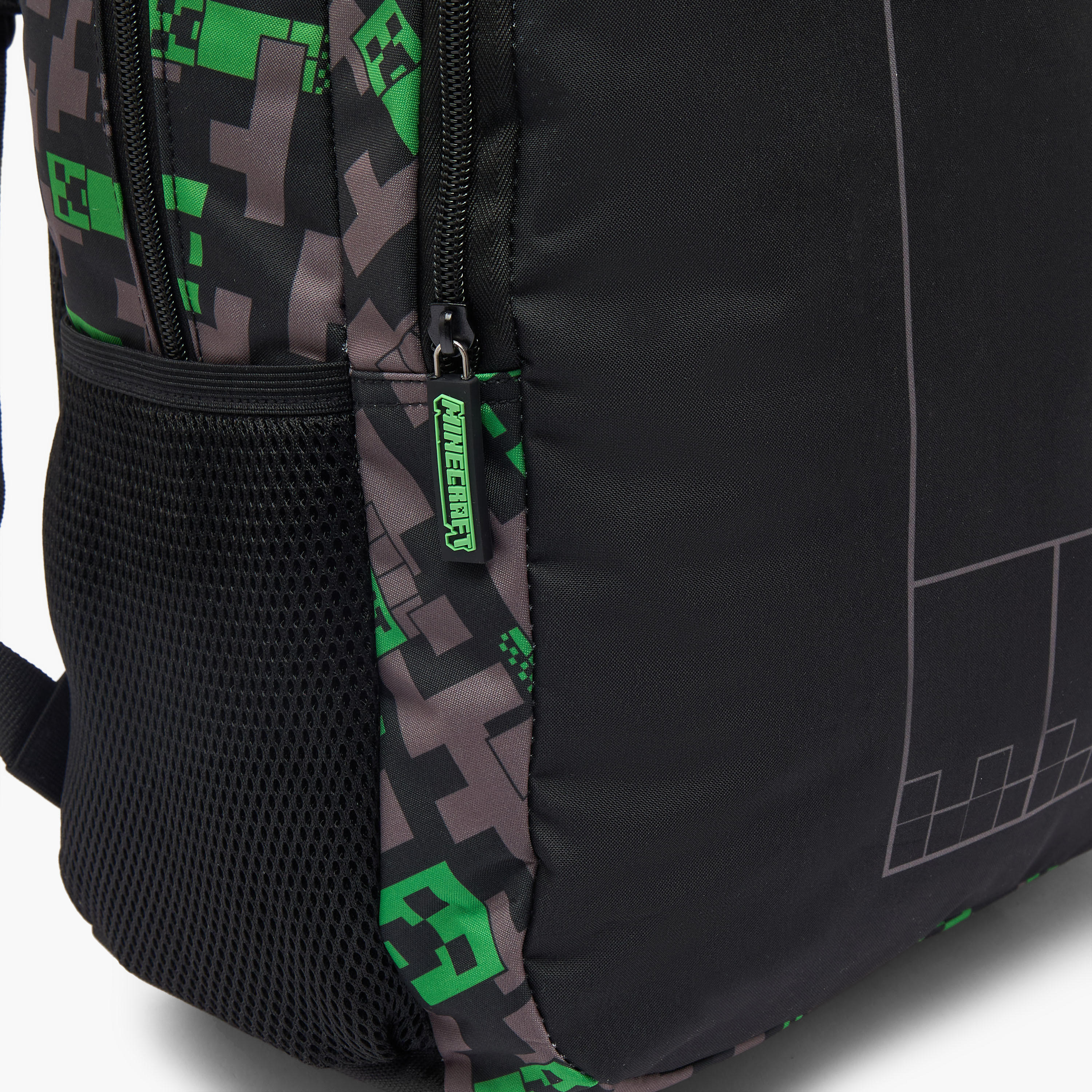 Minecraft Pixelated Print Backpack for Boys 13 Years+ with Padded Shoulder Straps-boys-accessories-bagsandbackpacks-image-4