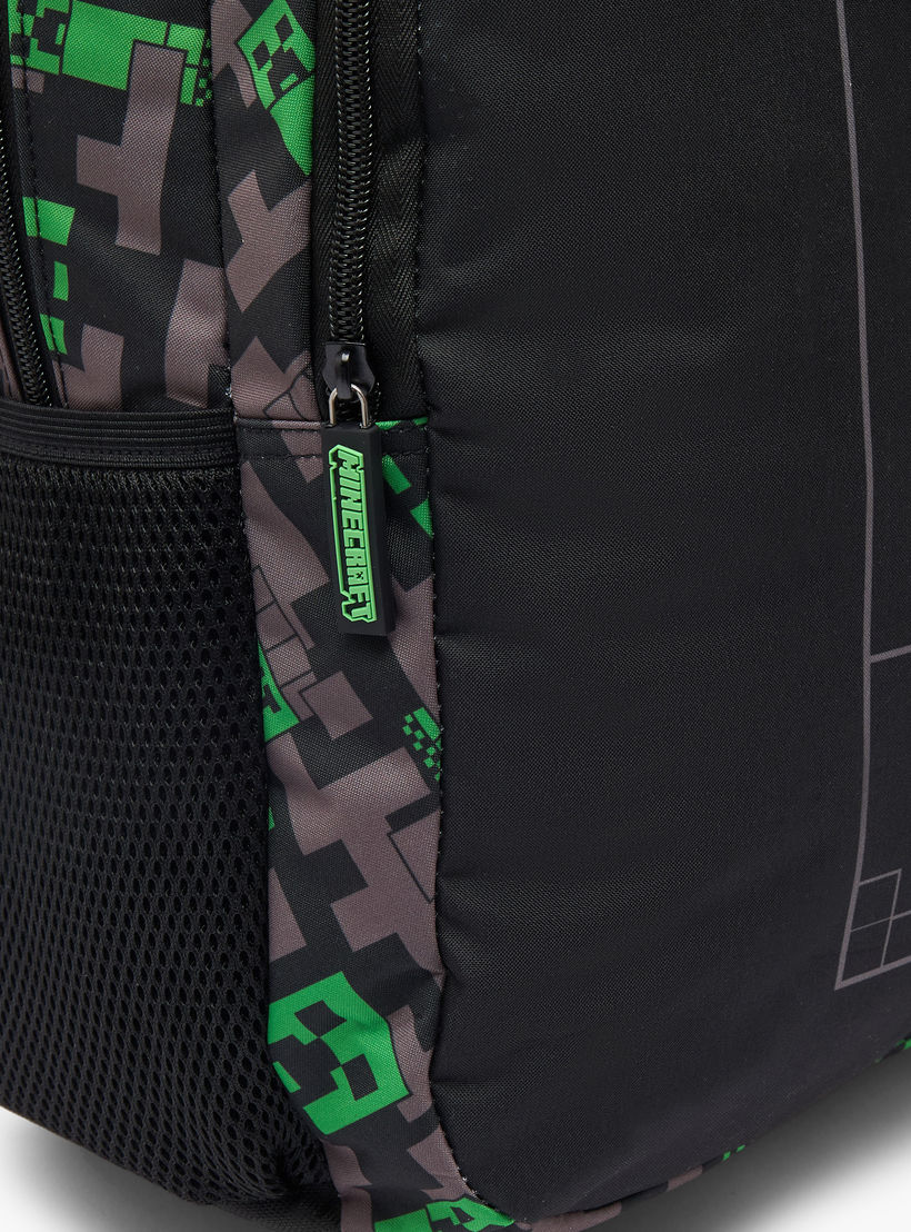 Minecraft Pixelated Print Backpack for Boys 13 Years+ with Padded Shoulder Straps-boys-accessories-bagsandbackpacks-image-4
