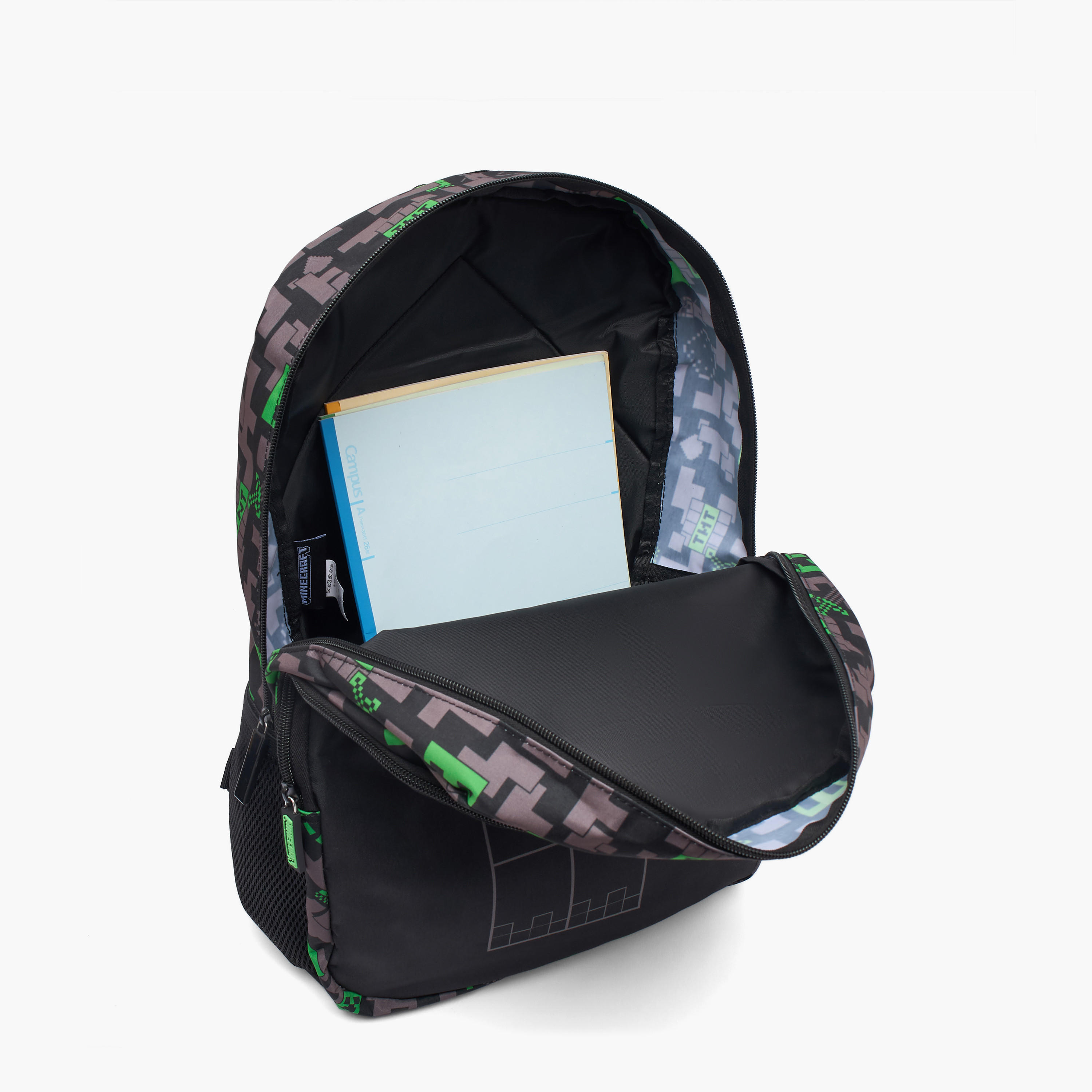 Minecraft Pixelated Print Backpack for Boys 13 Years+ with Padded Shoulder Straps-boys-accessories-bagsandbackpacks-image-5