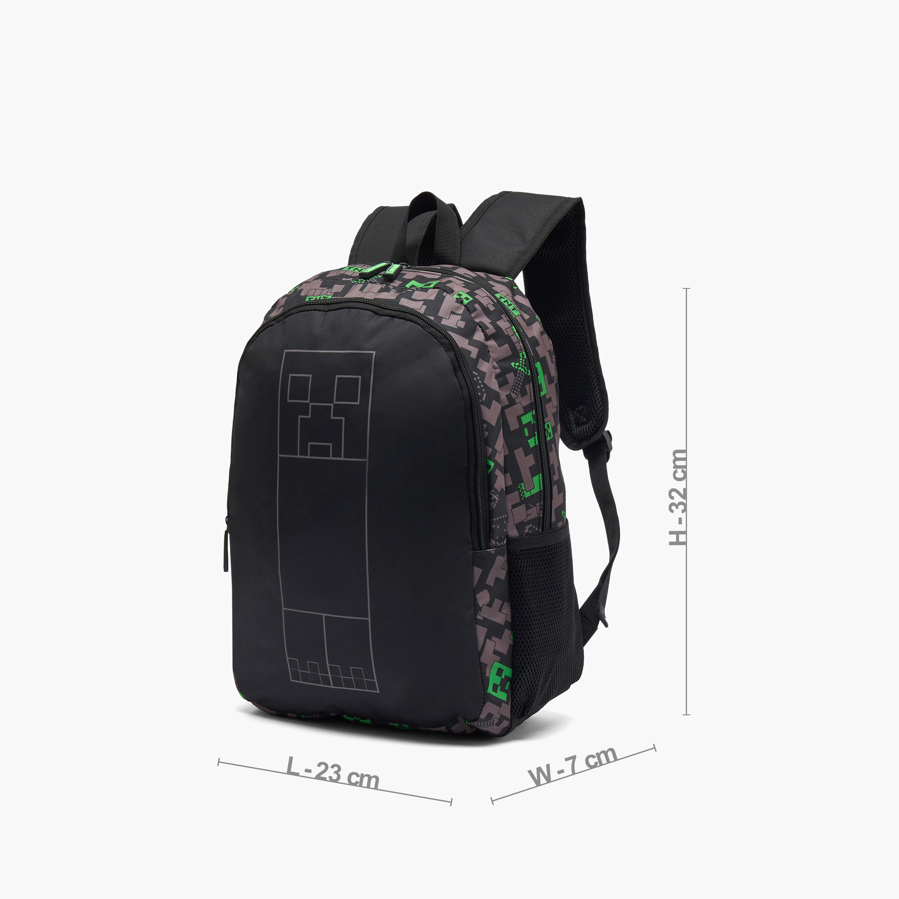 Minecraft Pixelated Print Backpack for Boys 13 Years+ with Padded Shoulder Straps-boys-accessories-bagsandbackpacks-image-6