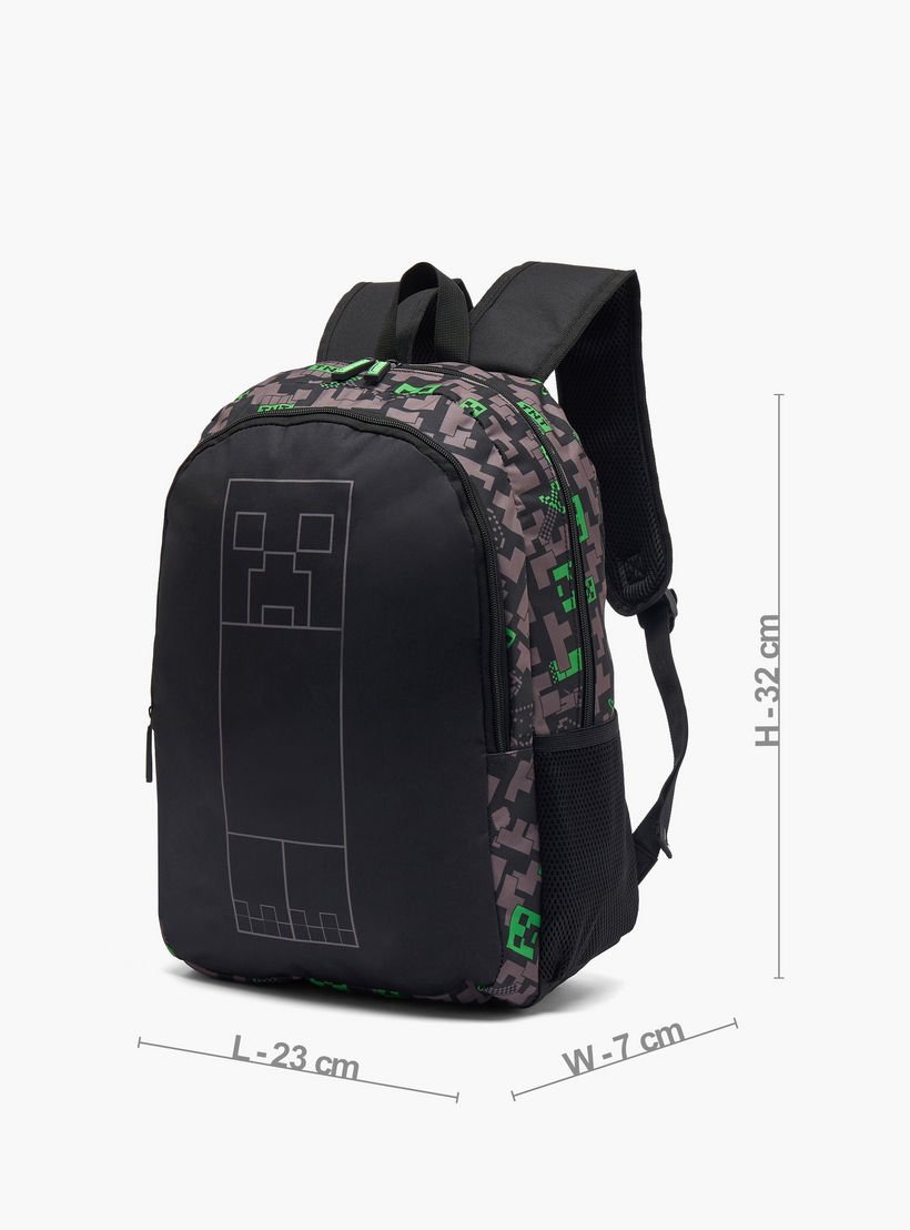 Minecraft Pixelated Print Backpack for Boys 13 Years+ with Padded Shoulder Straps-boys-accessories-bagsandbackpacks-image-6
