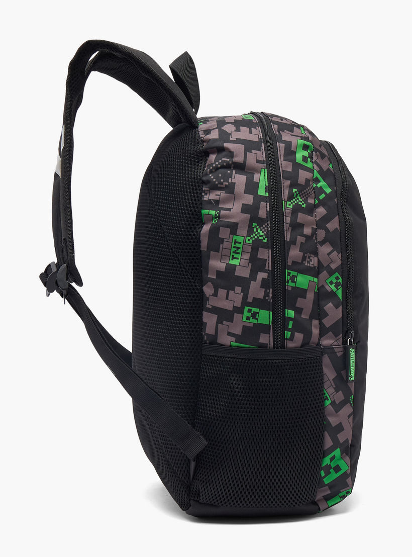 Minecraft Pixelated Print Backpack for Boys 13 Years+ with Padded Shoulder Straps-boys-accessories-bagsandbackpacks-image-7