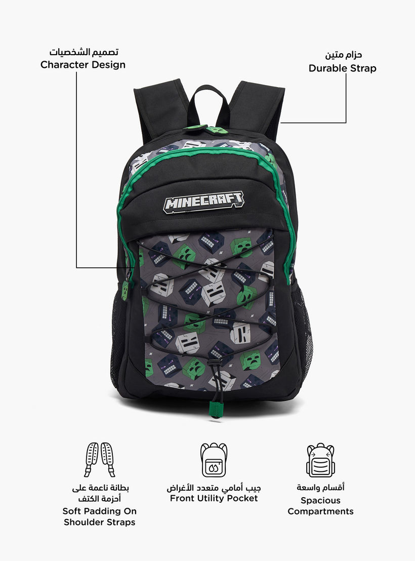 Minecraft Game Print School Backpack for Boys 13 Years+ with Padded Shoulder Straps-boys-accessories-bagsandbackpacks-image-2