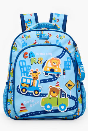 MustTeam Printed Backpack for Boys 2-5 Years with Adjustable Shoulder Straps - 12 inches-school-image-1