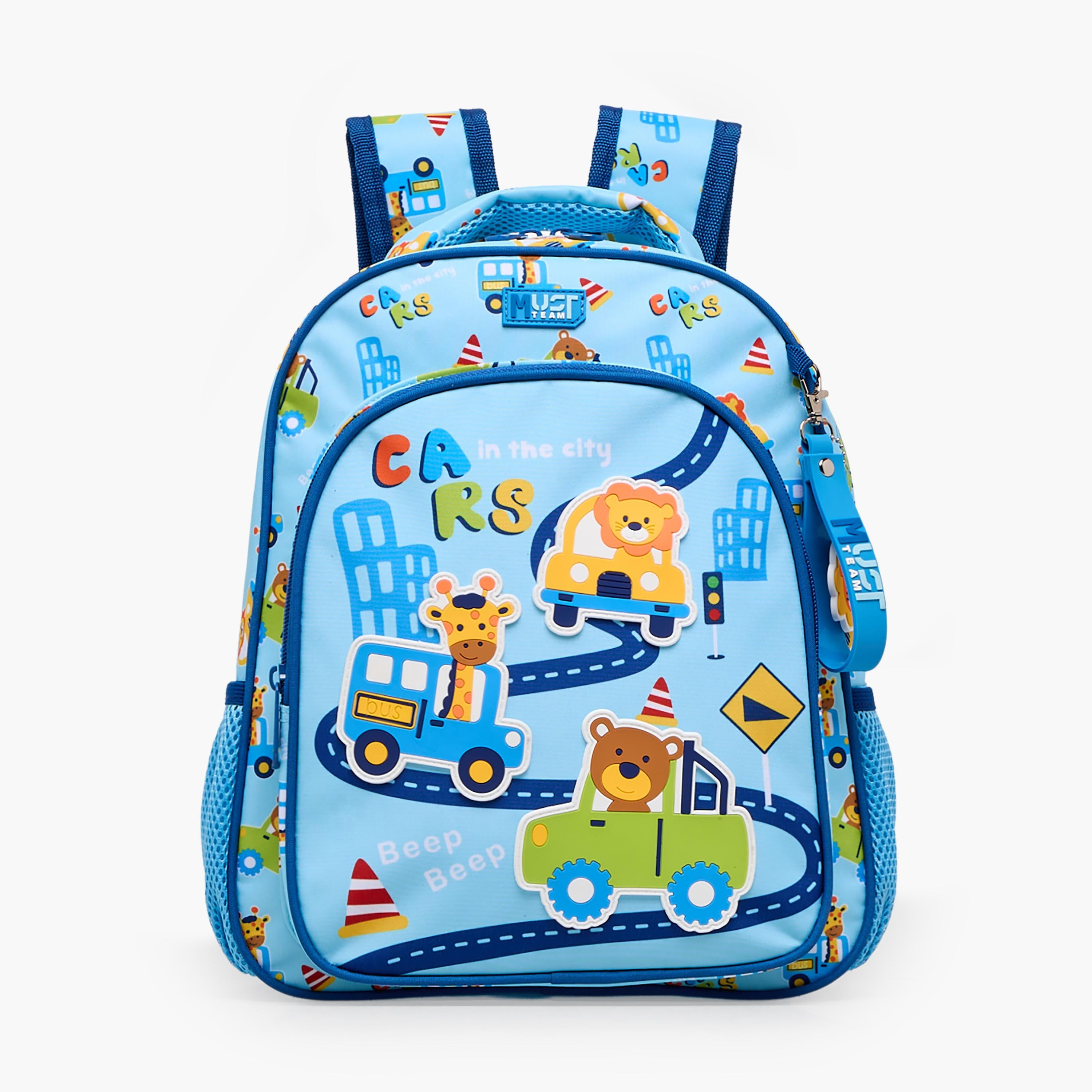 MustTeam Printed Backpack for Boys 2-5 Years with Adjustable Shoulder Straps - 12 inches-school-bagsandbackpacks-backpacks-image-1