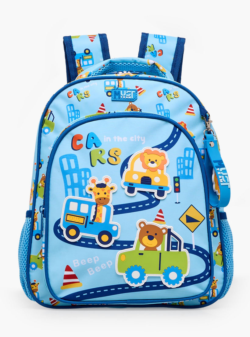 MustTeam Printed Backpack for Boys 2-5 Years with Adjustable Shoulder Straps - 12 inches-school-bagsandbackpacks-backpacks-image-1