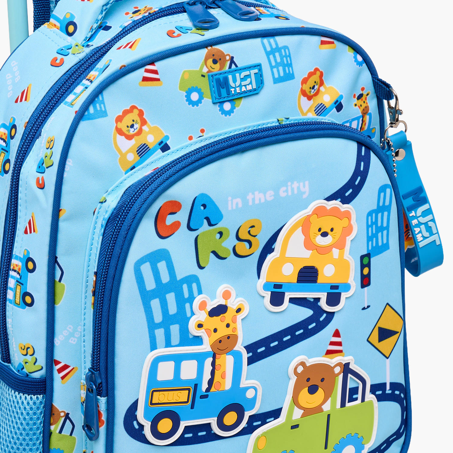 MustTeam City Print Trolley Backpack for Boys 2-5 Years with Retractable Handle - 12 inches-school-bagsandbackpacks-trolleybags-image-4