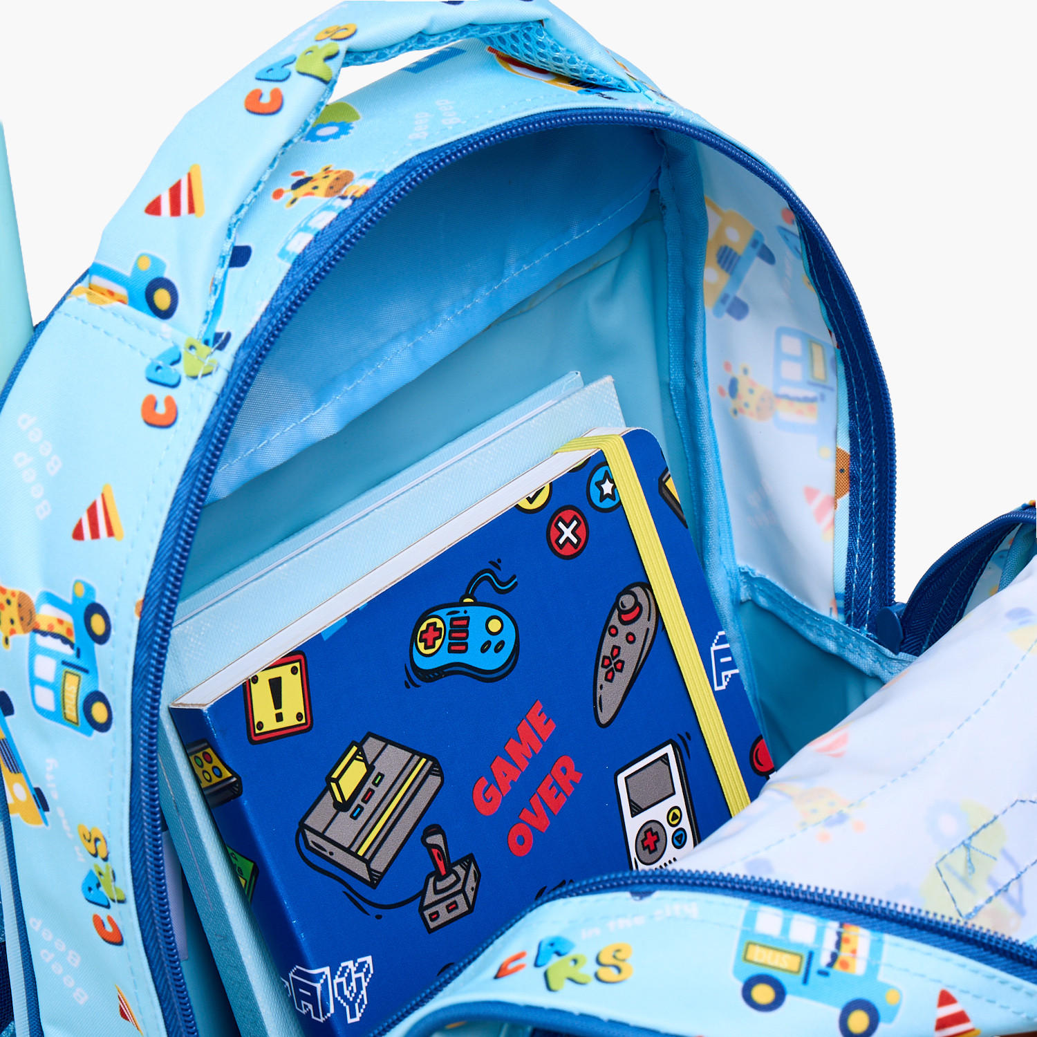 MustTeam City Print Trolley Backpack for Boys 2-5 Years with Retractable Handle - 12 inches-school-bagsandbackpacks-trolleybags-image-6