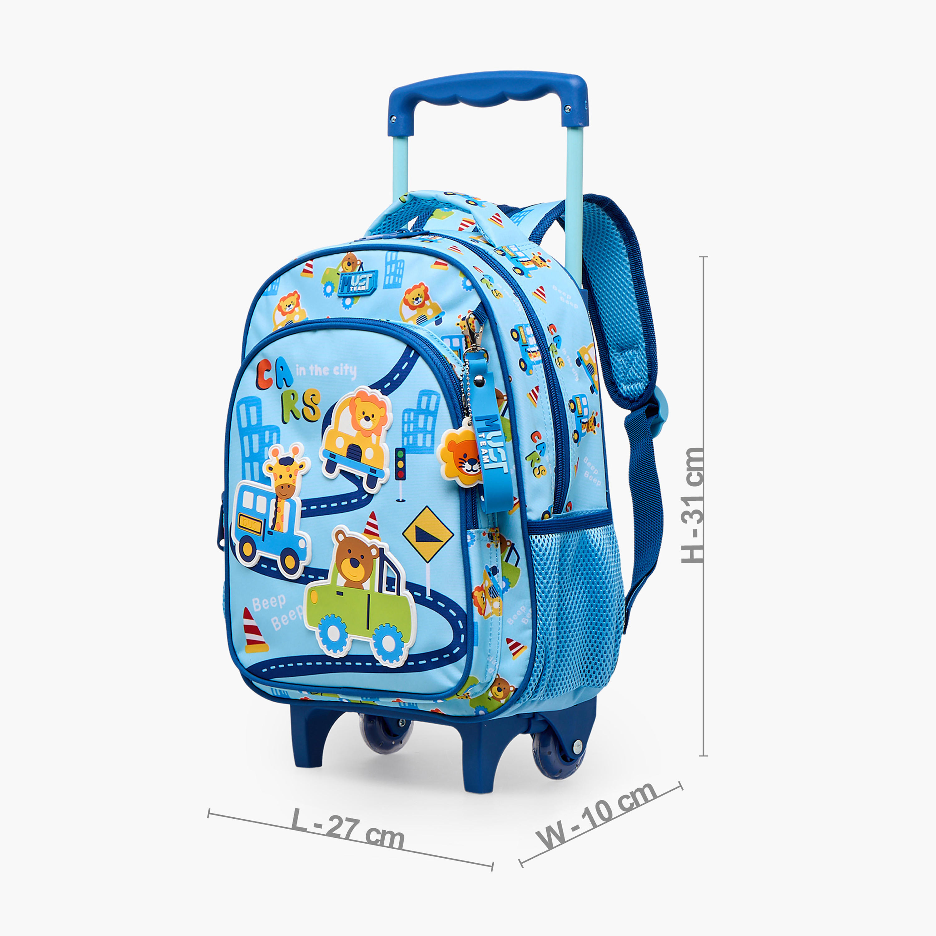 MustTeam City Print Trolley Backpack for Boys 2-5 Years with Retractable Handle - 12 inches-school-bagsandbackpacks-trolleybags-image-7