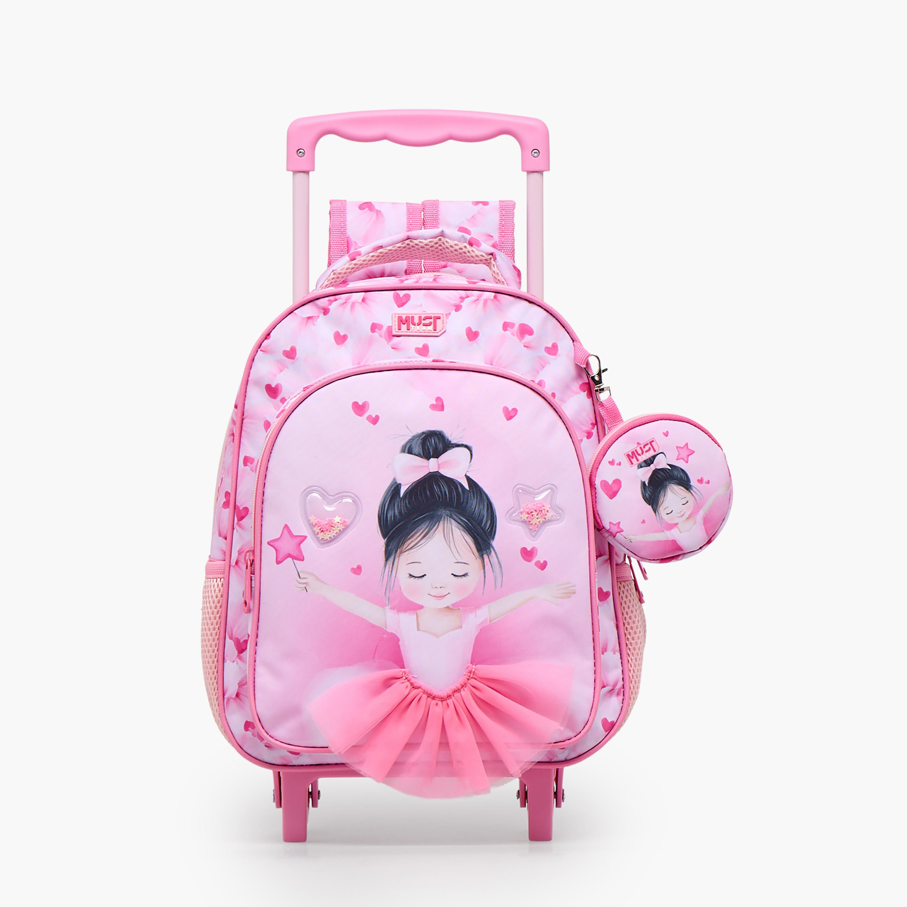 شنطة ترولي بطبعة باليرينا للبنات من 2 - 5 سنوات مع مقبض قابل للسحب من ماست تيم - 12 بوصة-school-bagsandbackpacks-trolleybags-image-1