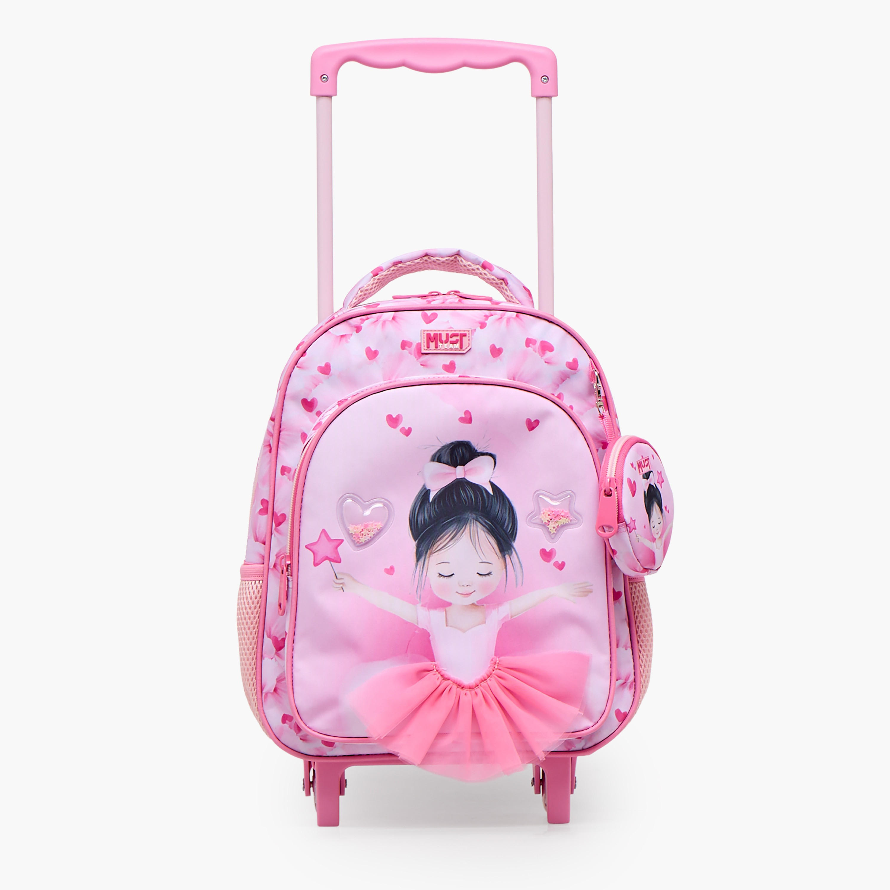 شنطة ترولي بطبعة باليرينا للبنات من 2 - 5 سنوات مع مقبض قابل للسحب من ماست تيم - 12 بوصة-school-bagsandbackpacks-trolleybags-image-8
