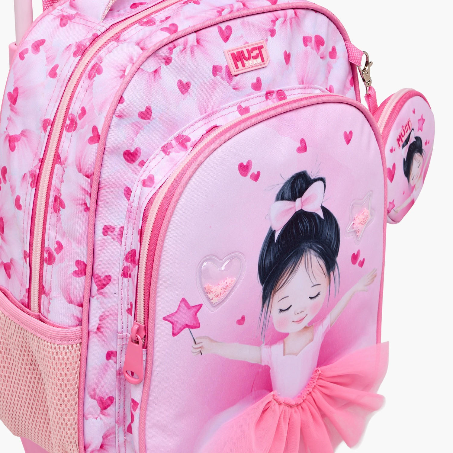 شنطة ترولي بطبعة باليرينا للبنات من 2 - 5 سنوات مع مقبض قابل للسحب من ماست تيم - 12 بوصة-school-bagsandbackpacks-trolleybags-image-9