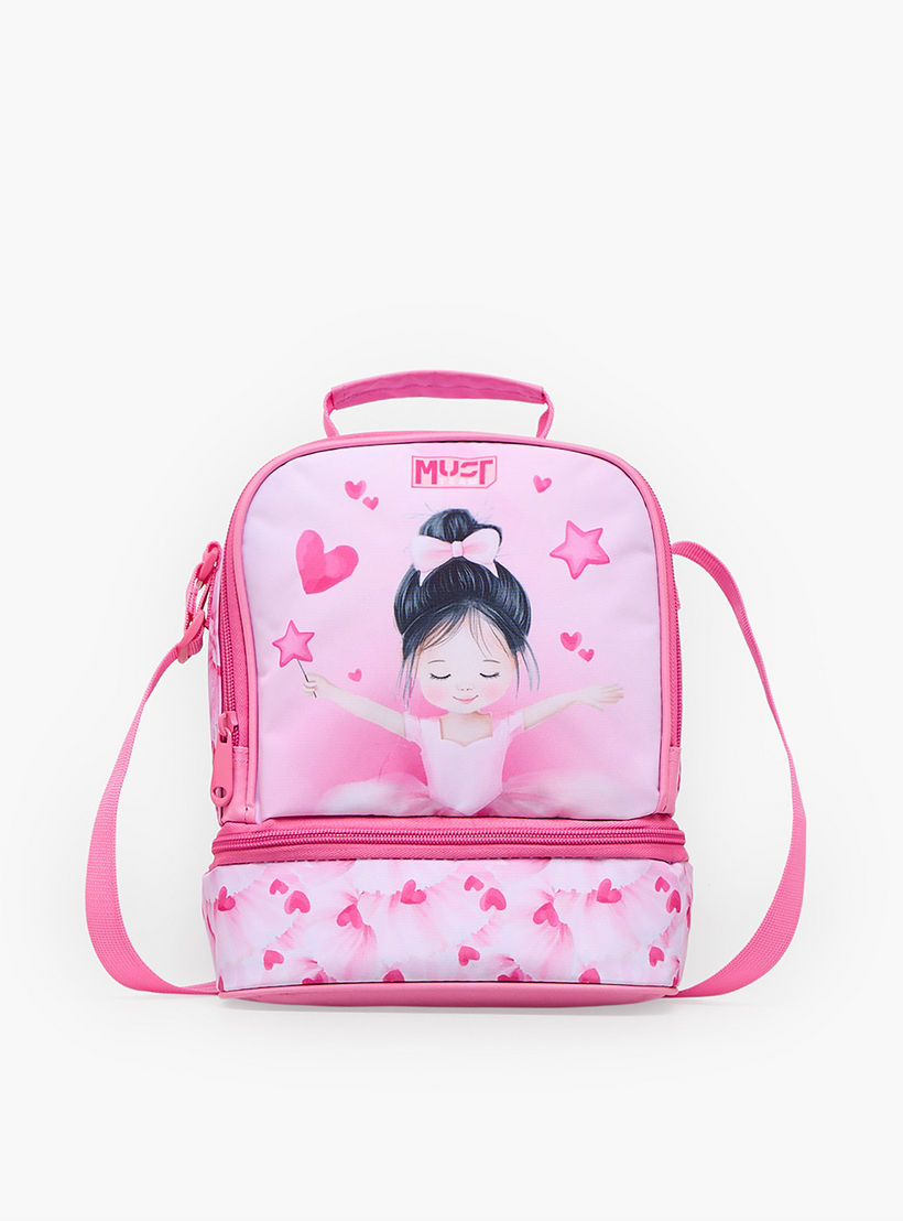 MustTeam Ballerina Print Lunch Bag for Girls 5-8 Years with Adjustable Strap-school-lunchessentials-lunchbags-image-1