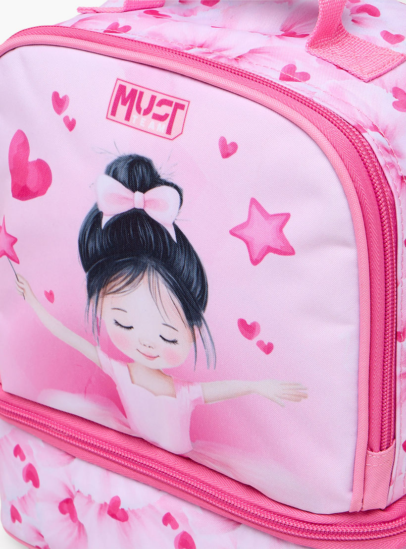 MustTeam Ballerina Print Lunch Bag for Girls 5-8 Years with Adjustable Strap-school-lunchessentials-lunchbags-image-3