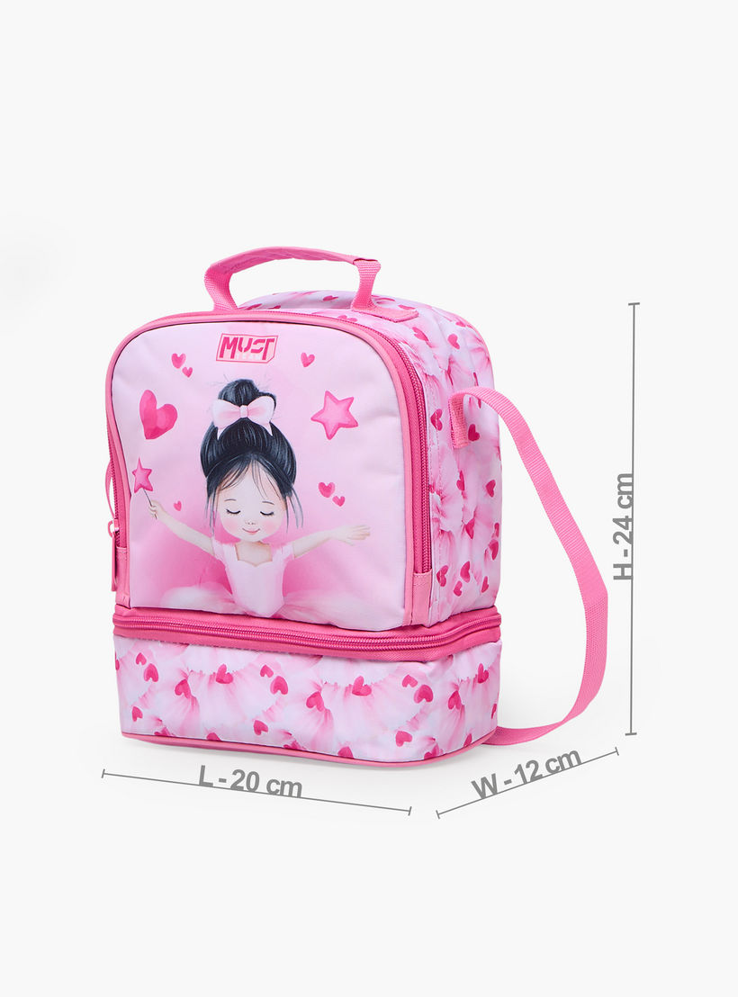 MustTeam Ballerina Print Lunch Bag for Girls 5-8 Years with Adjustable Strap-school-lunchessentials-lunchbags-image-7