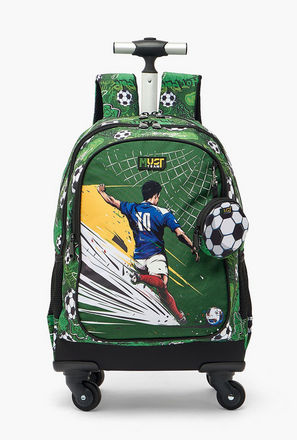 MustTeam Printed Trolley Backpack for Boys 8-13 Years with Adjustable Shoulder Straps - 17 inches-school-image-1