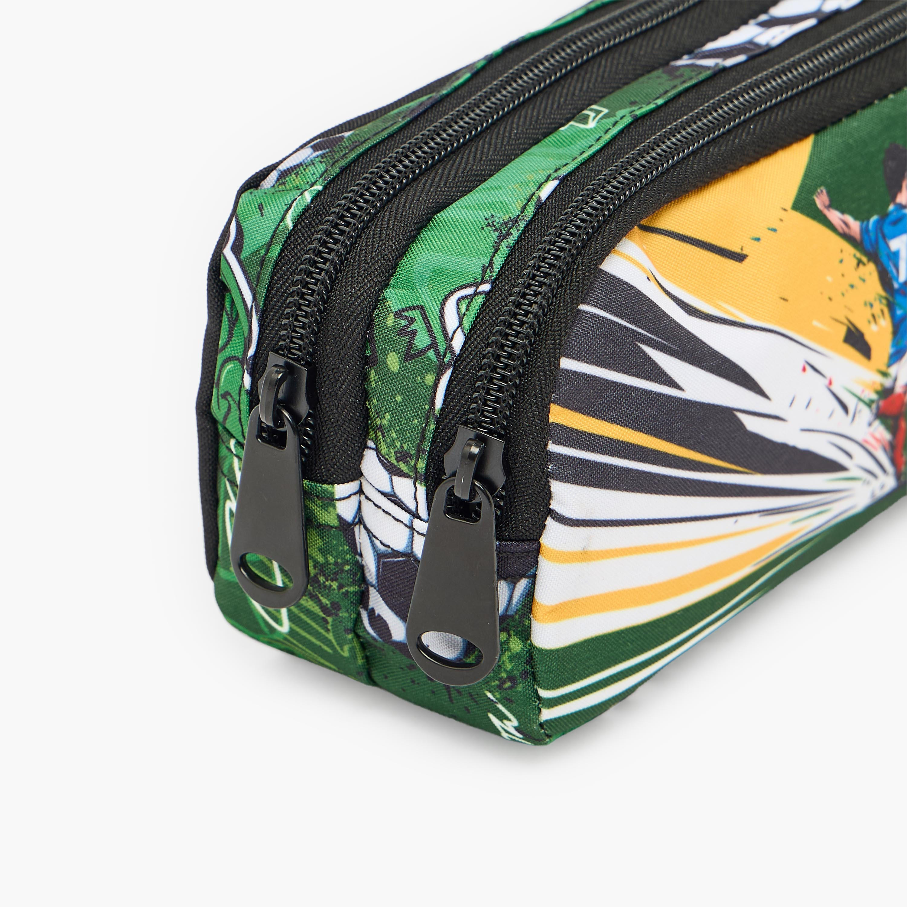 MustTeam Football Print Pencil Pouch with 2 Compartments-school-stationery-pencilcases-image-5