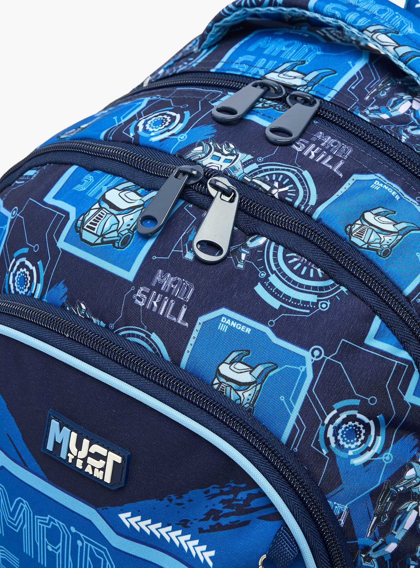 شنطة ظهر للأولاد 5-8 سنوات بأحزمة كتف مبطنة وطبعات روبوت من موست تيم - 17 بوصة-school-bagsandbackpacks-backpacks-image-5