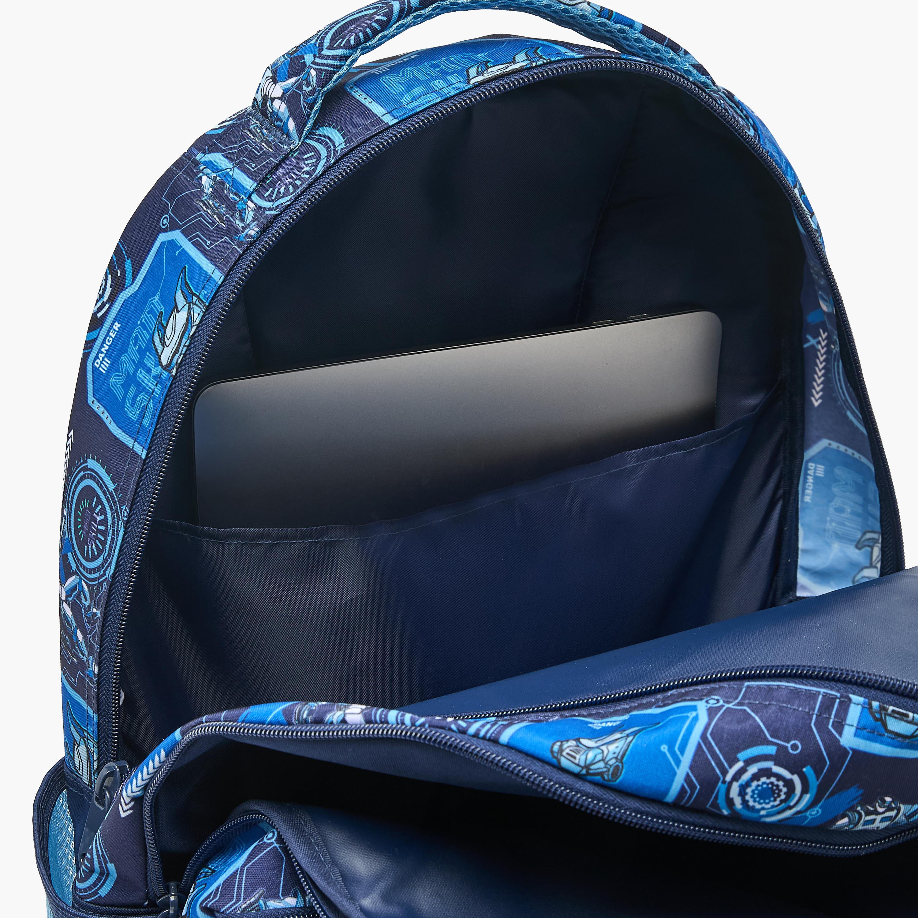 شنطة ظهر للأولاد 5-8 سنوات بأحزمة كتف مبطنة وطبعات روبوت من موست تيم - 17 بوصة-school-bagsandbackpacks-backpacks-image-7