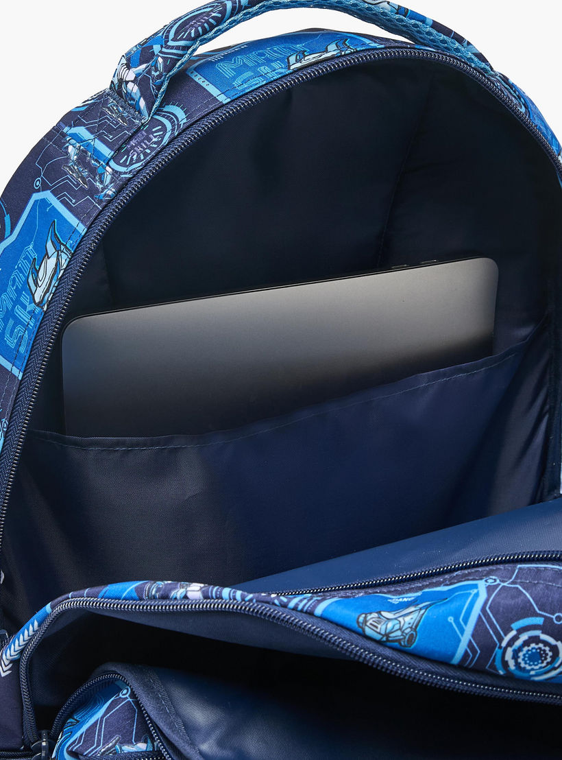 شنطة ظهر للأولاد 5-8 سنوات بأحزمة كتف مبطنة وطبعات روبوت من موست تيم - 17 بوصة-school-bagsandbackpacks-backpacks-image-7