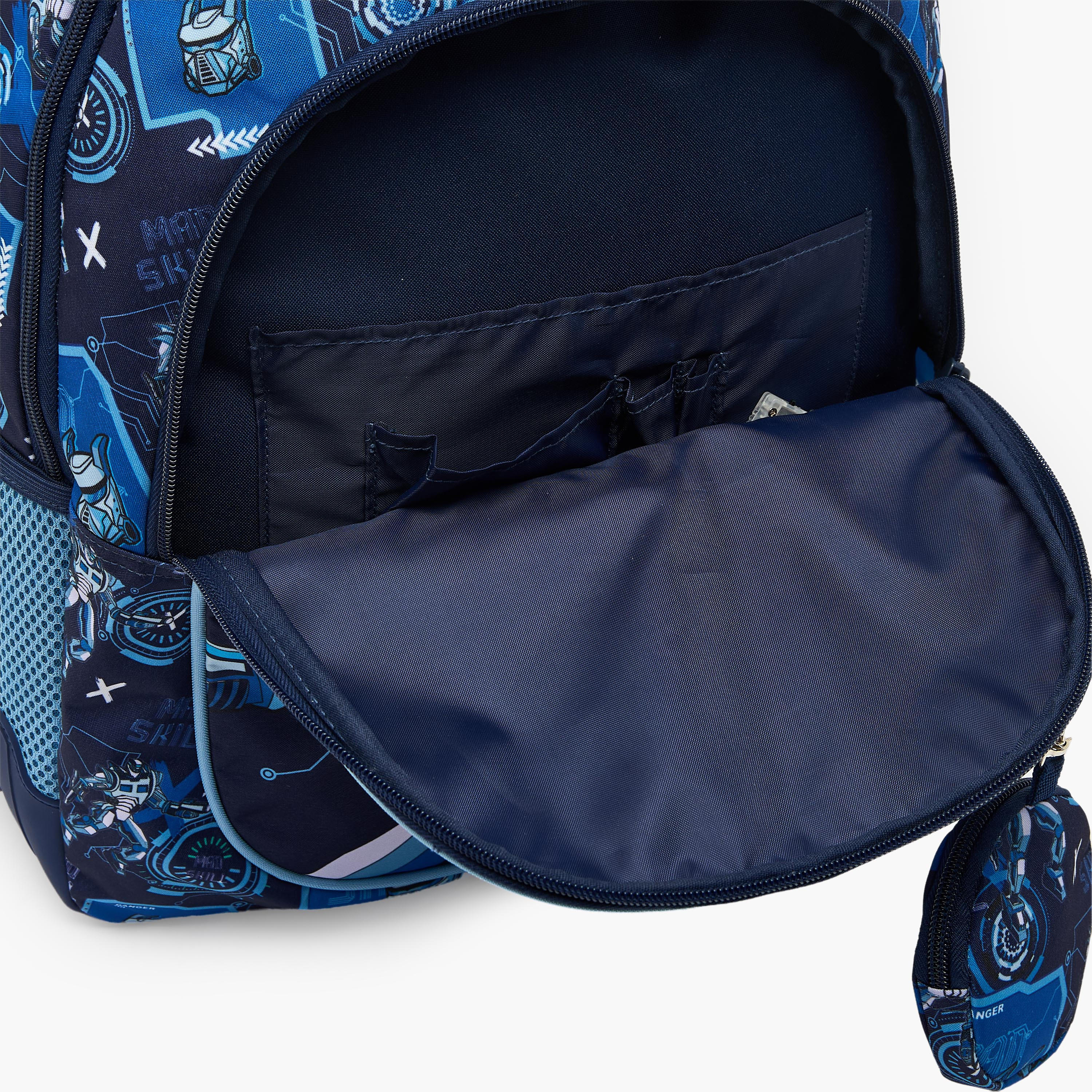 شنطة ظهر للأولاد 5-8 سنوات بأحزمة كتف مبطنة وطبعات روبوت من موست تيم - 17 بوصة-school-bagsandbackpacks-backpacks-image-8