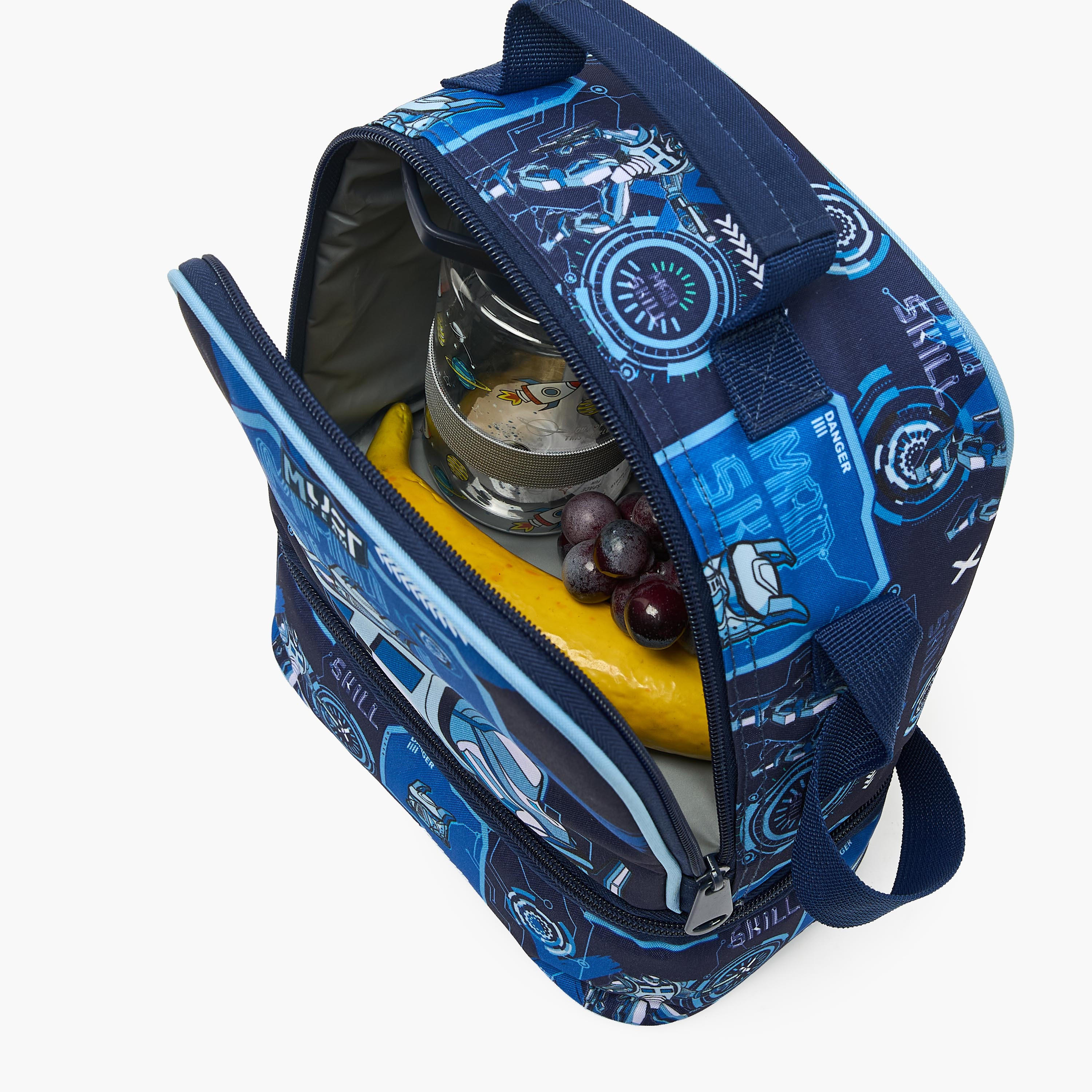 MustTeam Robot Print Lunch Bag for Boys 5-8 Years with Adjustable Strap-school-lunchessentials-lunchbags-image-4