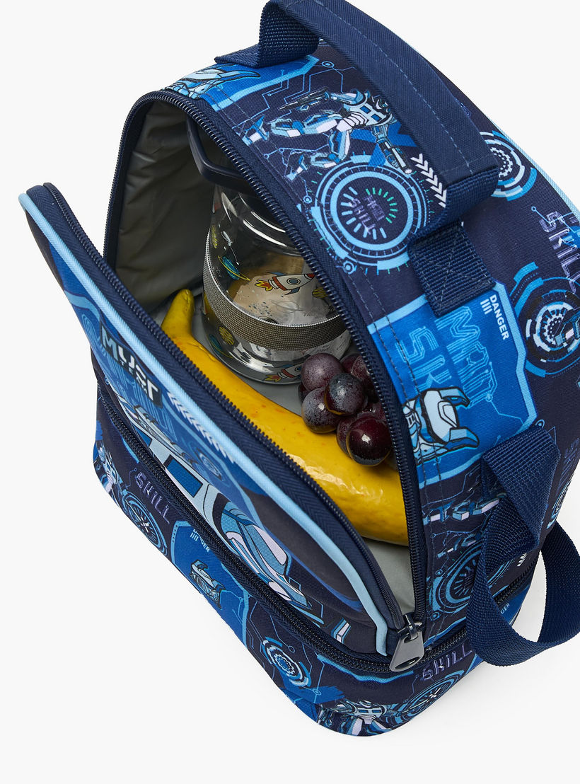 MustTeam Robot Print Lunch Bag for Boys 5-8 Years with Adjustable Strap-school-lunchessentials-lunchbags-image-4