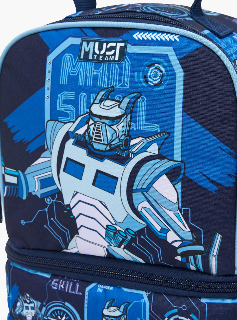 MustTeam Robot Print Lunch Bag for Boys 5-8 Years with Adjustable Strap-school-lunchessentials-lunchbags-image-6