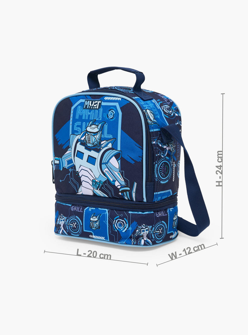 MustTeam Robot Print Lunch Bag for Boys 5-8 Years with Adjustable Strap-school-lunchessentials-lunchbags-image-7