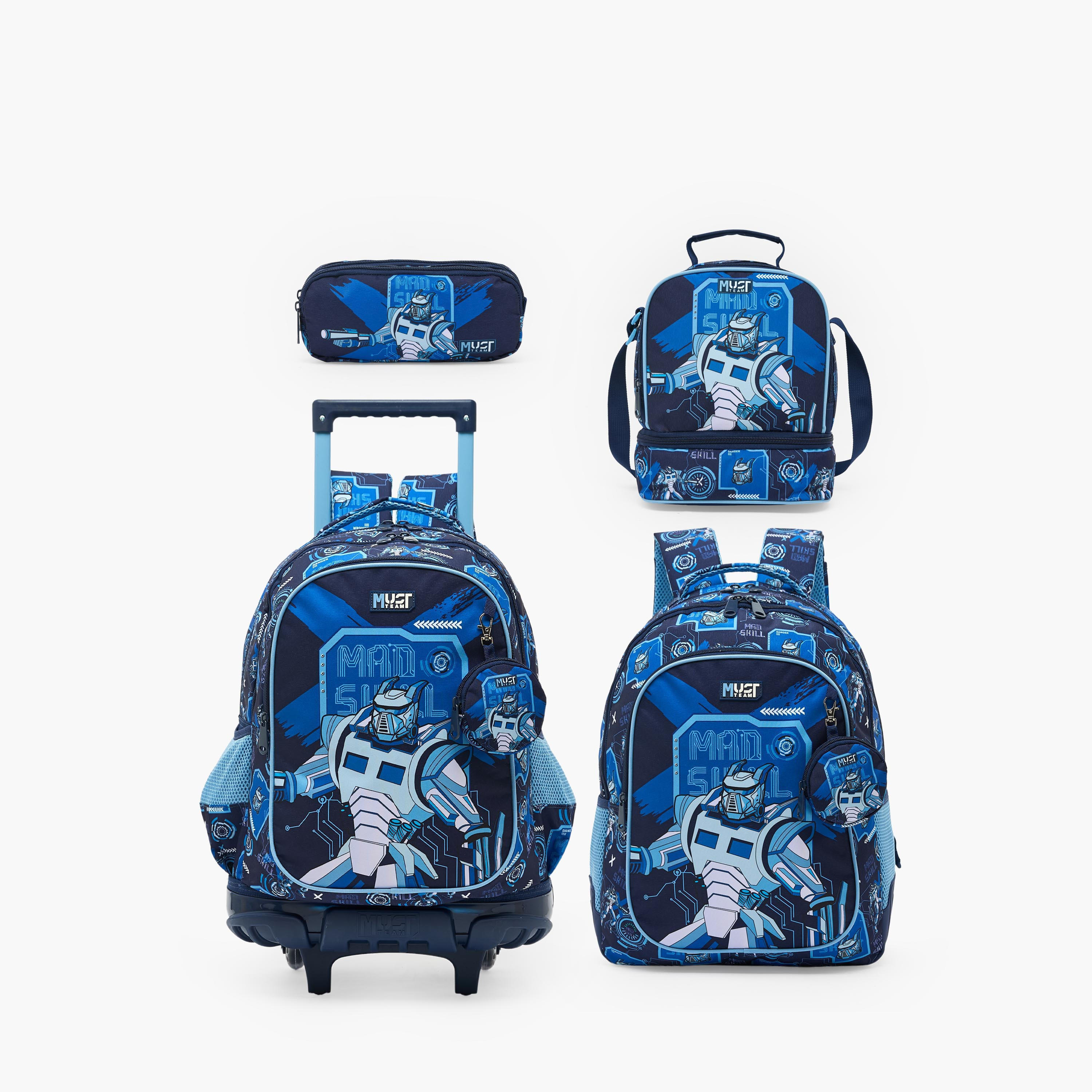 MustTeam Robot Print Lunch Bag for Boys 5-8 Years with Adjustable Strap-school-lunchessentials-lunchbags-image-9